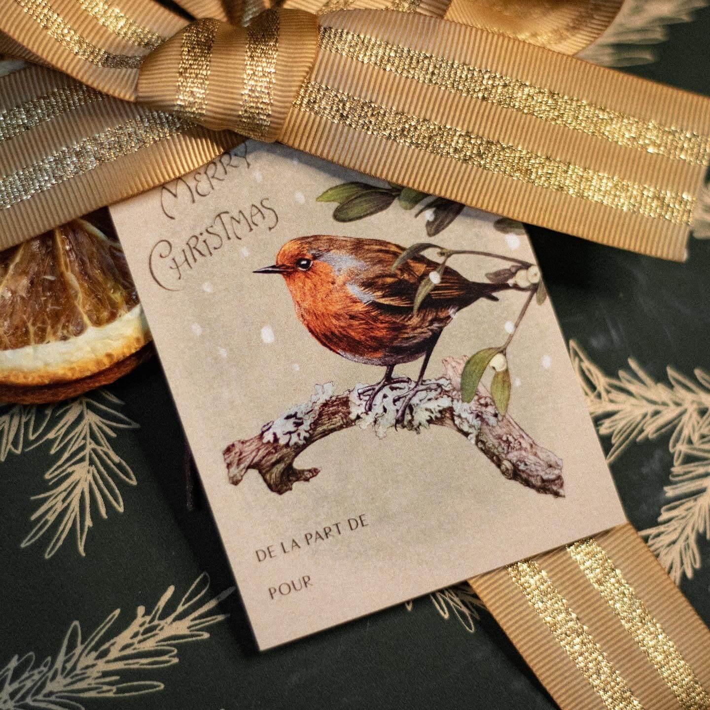 Lot de 5 étiquettes cadeaux "Charles Dickens"