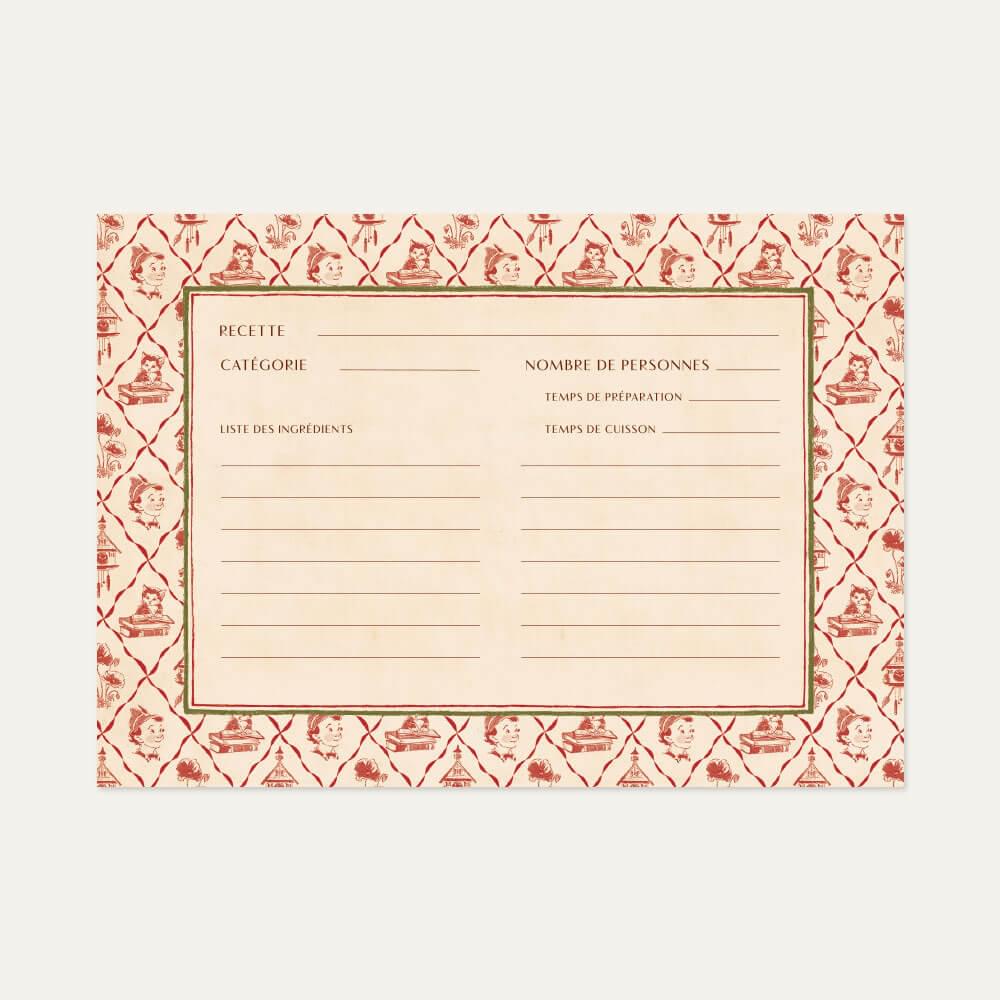 Lot de 10 cartes recette "Pinocchio"